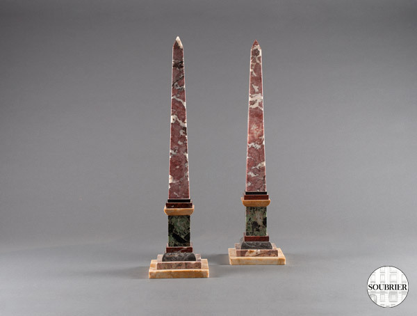 Pair of marble obelisks