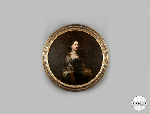 Portrait rond d'une femme XVIIe