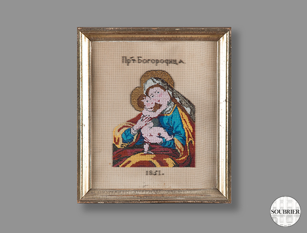 Broderie russe la Vierge à l'Enfant