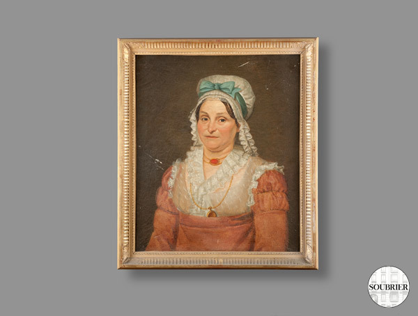 Portrait of a woman in bonnet