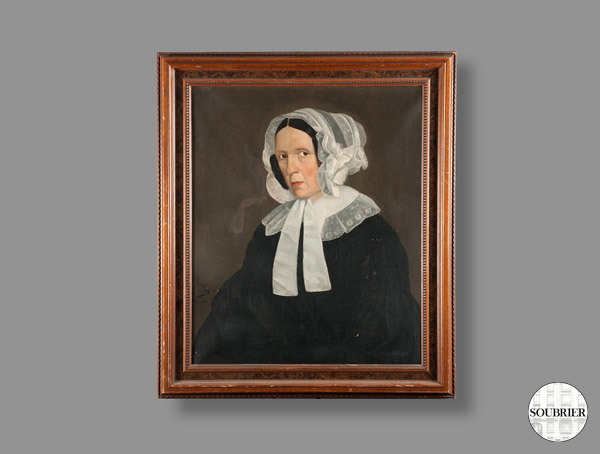 Portrait of a woman in bonnet