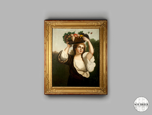 Canvas Girl with basket