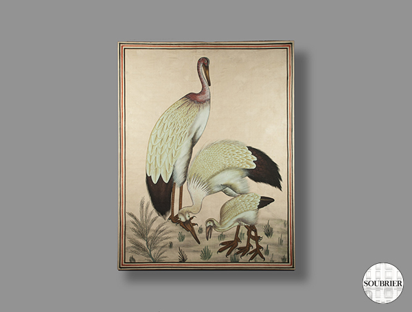 Ibis silk painting