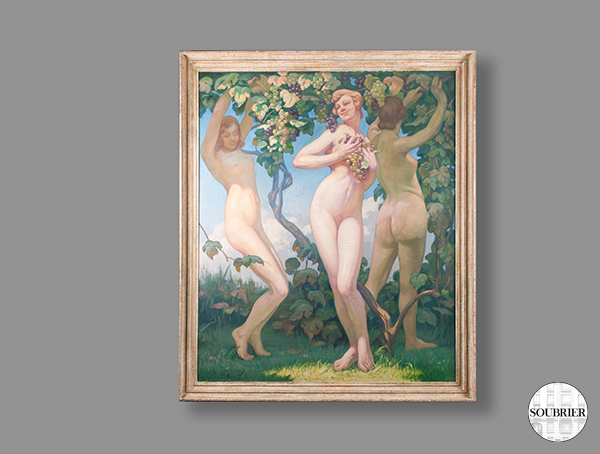 Huile Femmes nues aux raisins