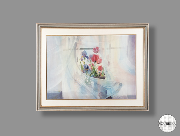 Watercolor cloaking and bouquet