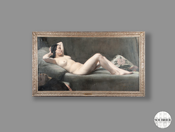 Oil of a nude woman lying