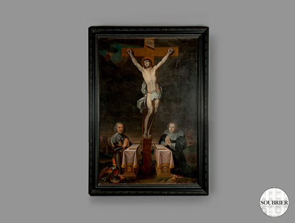 Huile la Crucifixion XVIIe