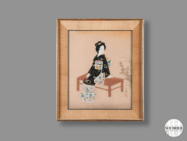 Japanese painting on silk