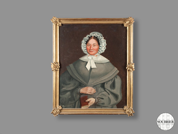 Portrait of a woman in bonnet