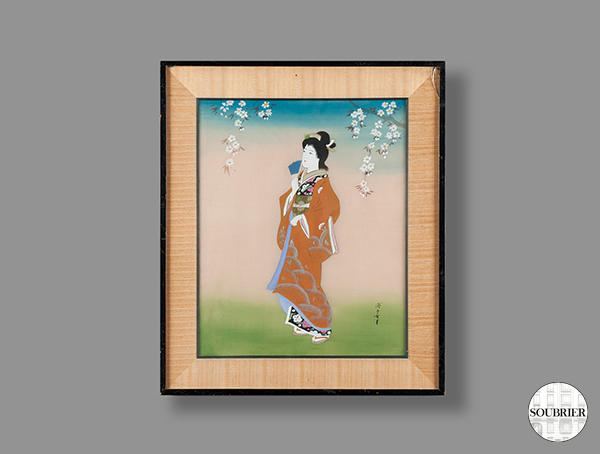 Peinture japonaise sur soie