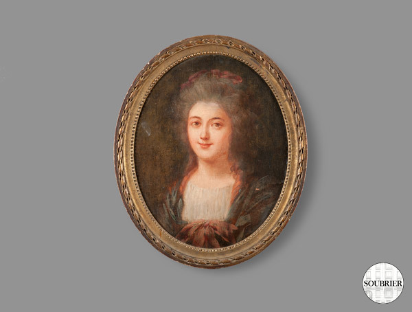 Oval portrait of a woman