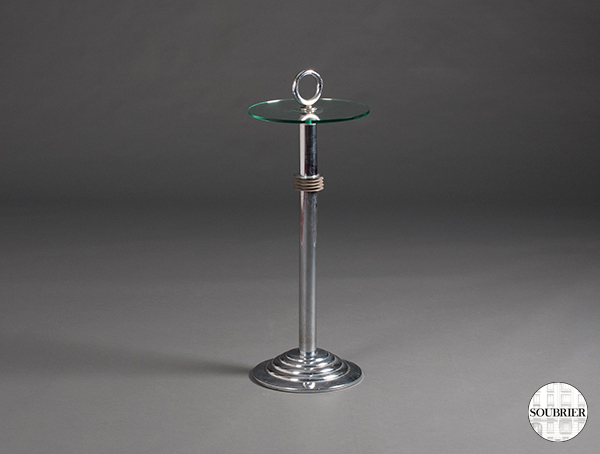 Chrome and glass pedestal