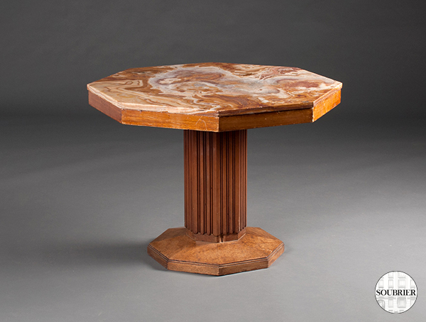 Octagonal pedestal with marble