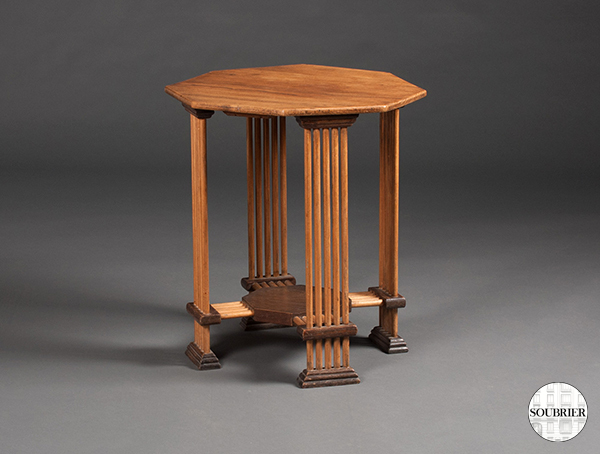 Octagonal wooden pedestal