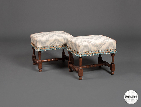 Hungarian stitch fabric stools
