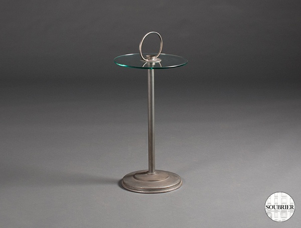 Chrome and glass pedestal