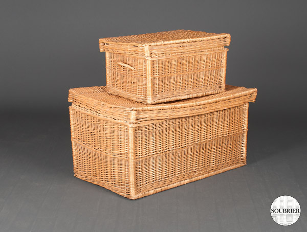 Wicker suitcases