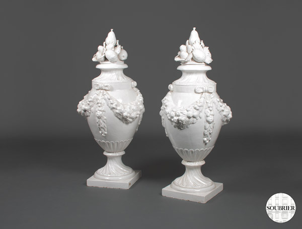 White porcelain vases