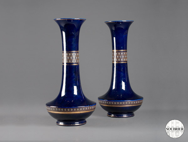 Blue faience vases