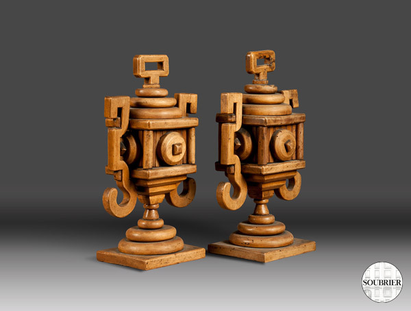 Wooden vases