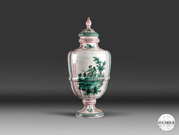 Vase rose et vert