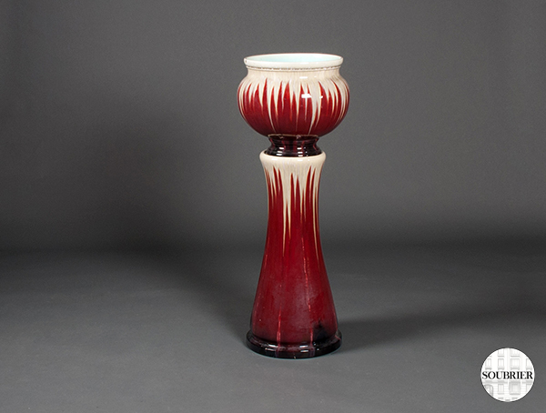 Red earthenware vase