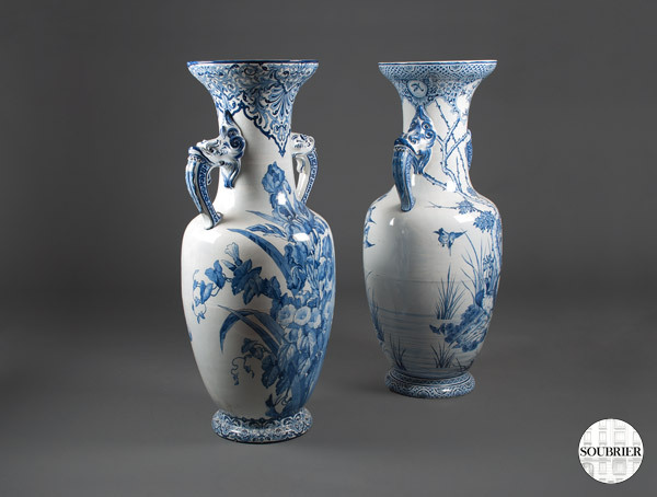 Two earthenware vases